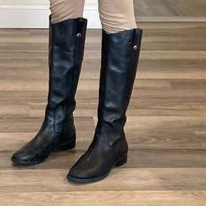 Black leather riding boots by INC International Concepts